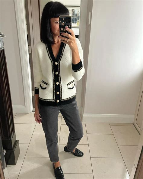 chanel bicolor|Chanel flannel cardigan.